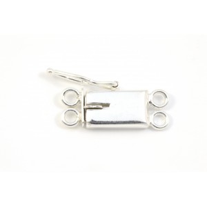 2 ROWS SMOOTH TAB CLASP 10X6MM STERLING SILVER 